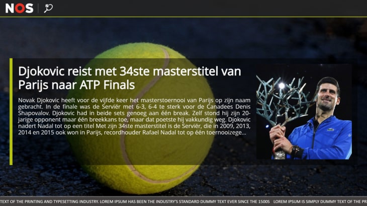 NOS.nl tennis in Dutch
