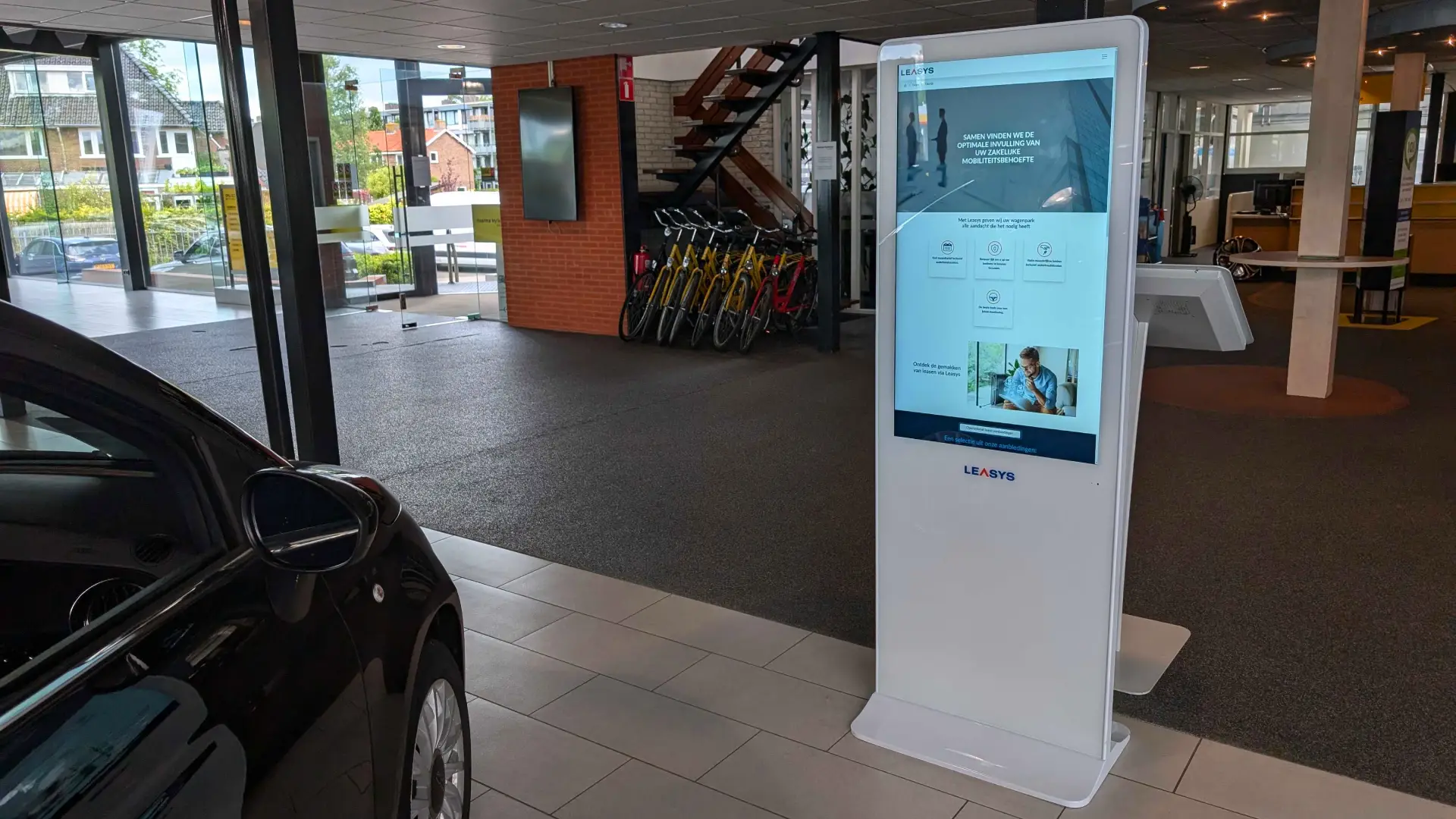 digital signage for mobility company touchscreen totem